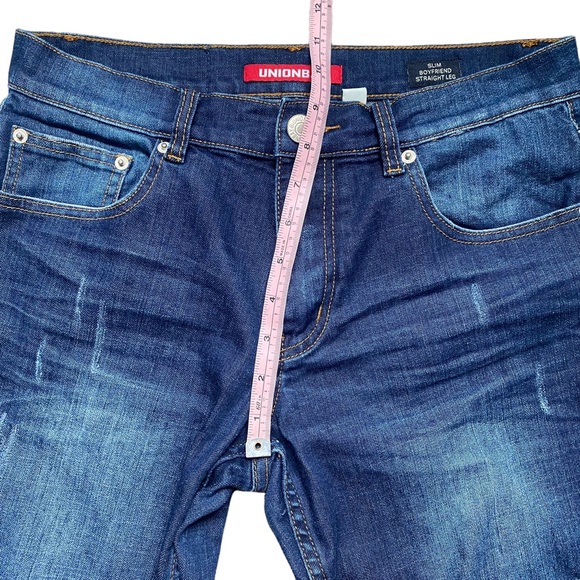 Union Bay Slim Boyfriend Straight Leg Distressed/Ripped Jeans 5 - Picture 14 of 15